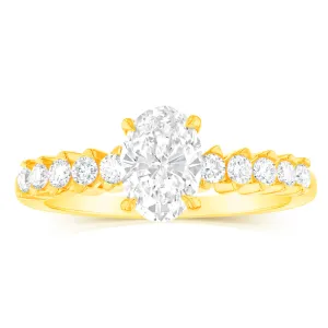 Luminesce Lab Grown 9ct Yellow Gold 1 Carat Diamond Solitaire Fancy Ring Shiels