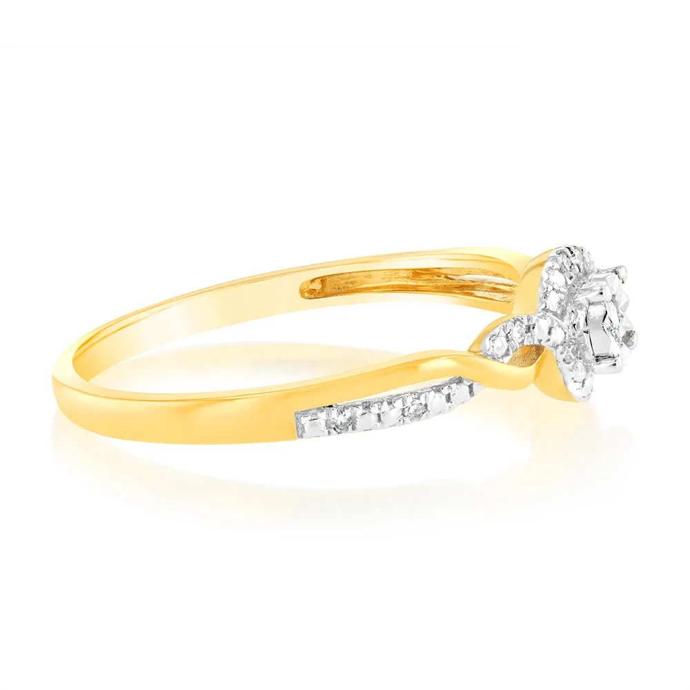Luminesce Lab Grown 9ct Yellow Gold 11 Brilliant Cut Diamonds Engagement Ring Shiels