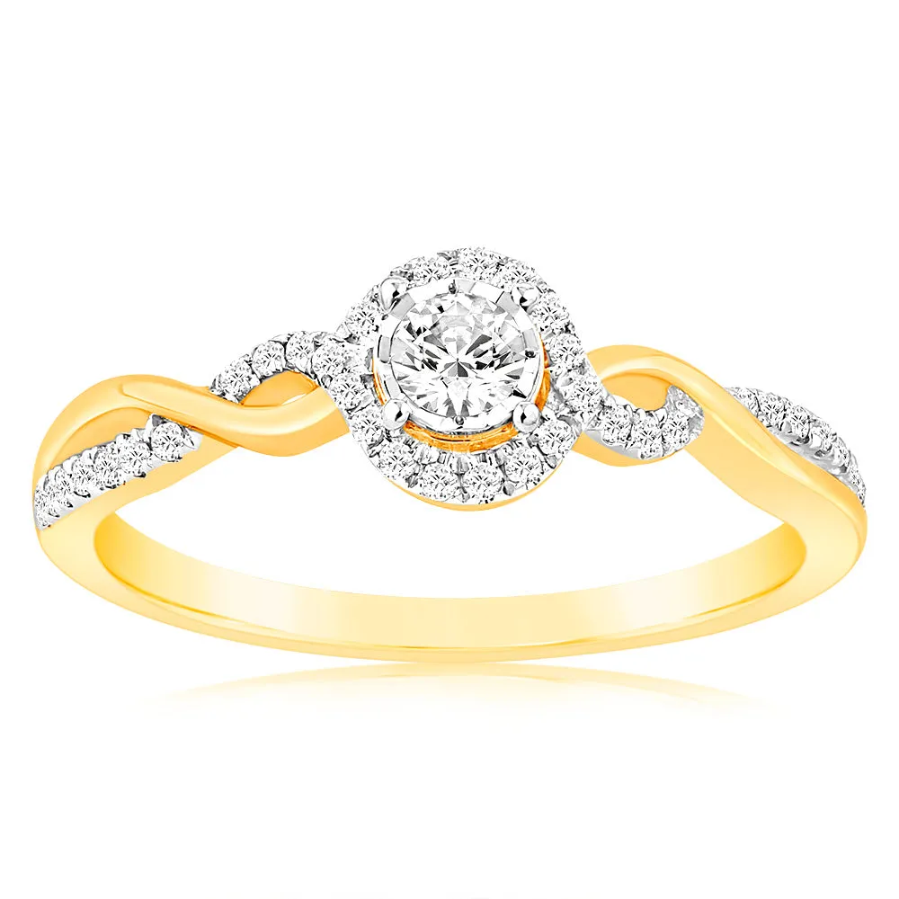 Luminesce Lab Grown 9ct Yellow Gold 11 Brilliant Cut Diamonds Engagement Ring Shiels