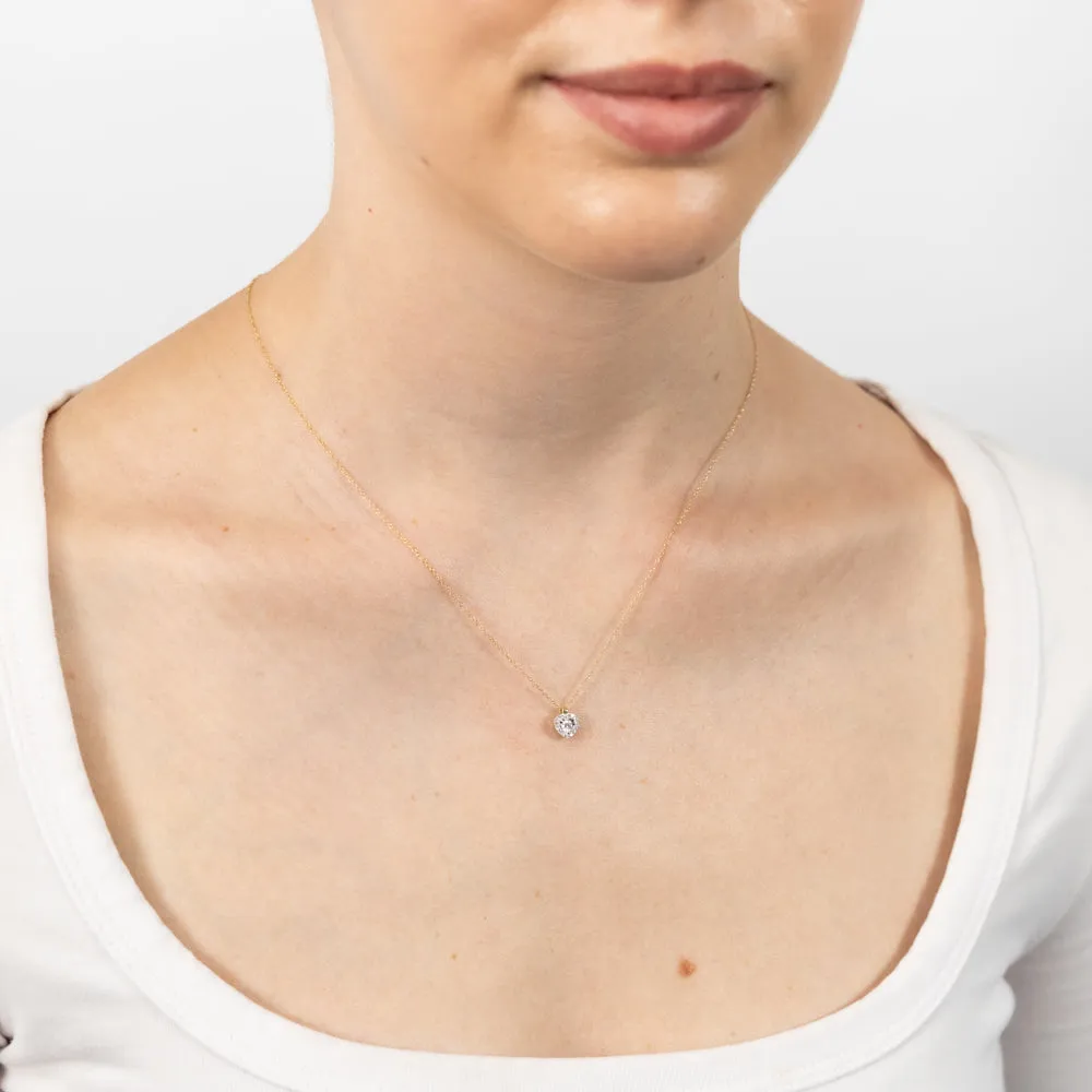 Luminesce Lab Grown 9ct Yellow Gold 1/10 Carat Diamond Heart Pendant on 45cm Chain Shiels