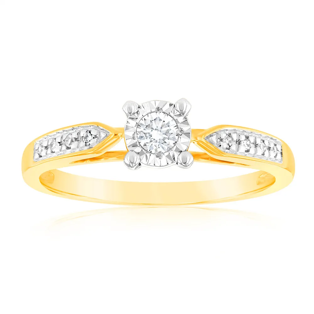 Luminesce Lab Grown 9ct Yellow Gold 1/10 Carat Diamond Ring Shiels