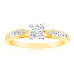 Luminesce Lab Grown 9ct Yellow Gold 1/10 Carat Diamond Ring Shiels
