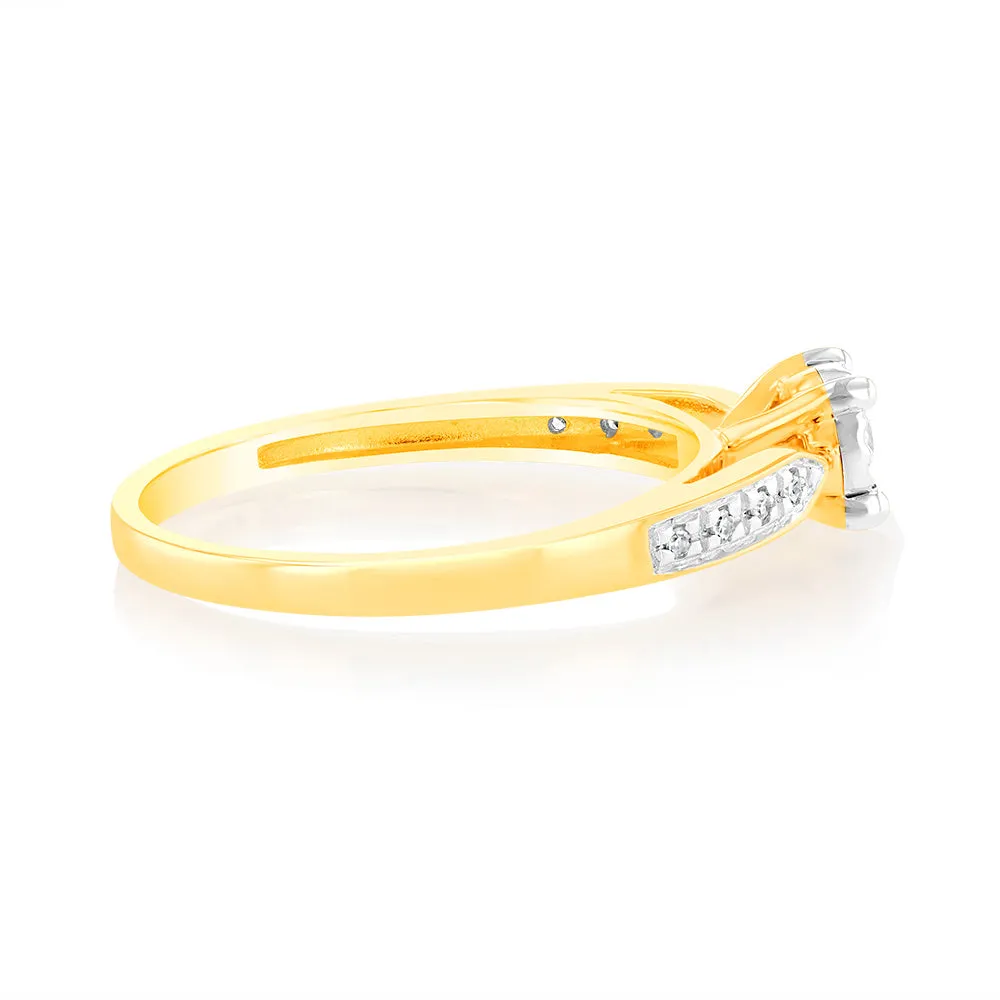 Luminesce Lab Grown 9ct Yellow Gold 1/10 Carat Diamond Ring Shiels