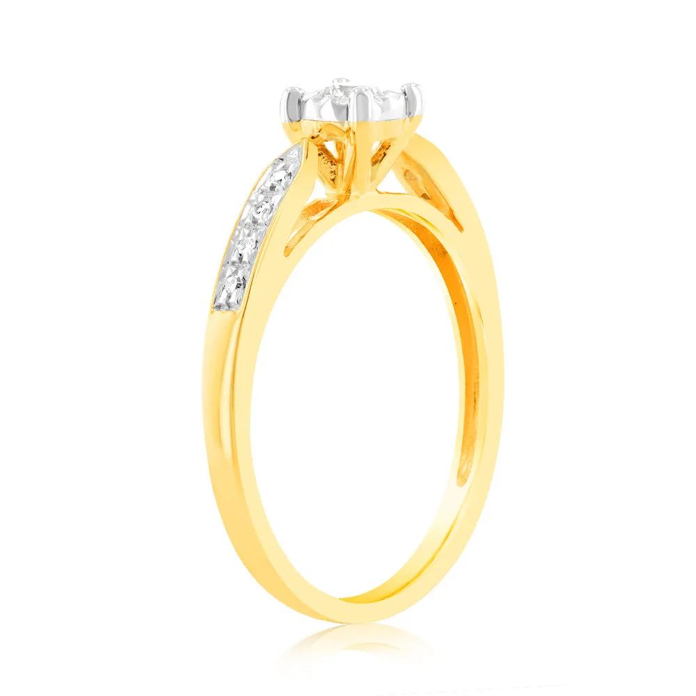 Luminesce Lab Grown 9ct Yellow Gold 1/10 Carat Diamond Ring Shiels