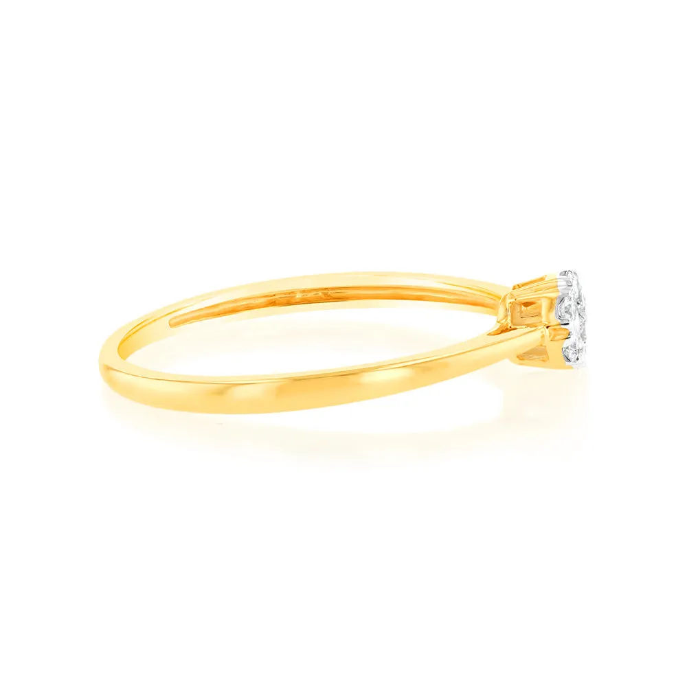 Luminesce Lab Grown 9ct Yellow Gold 1/10 Carat Solitaire Fancy Diamond Ring Shiels