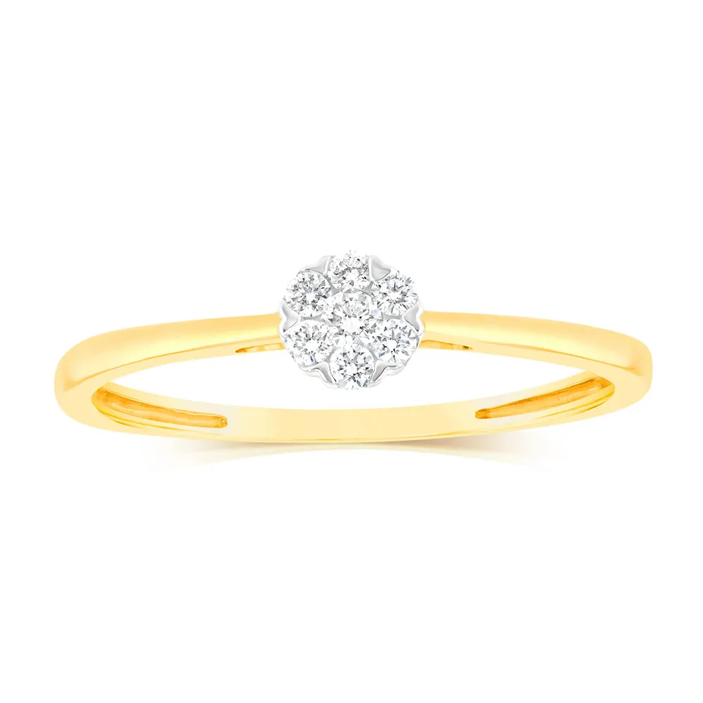 Luminesce Lab Grown 9ct Yellow Gold 1/10 Carat Solitaire Fancy Diamond Ring Shiels