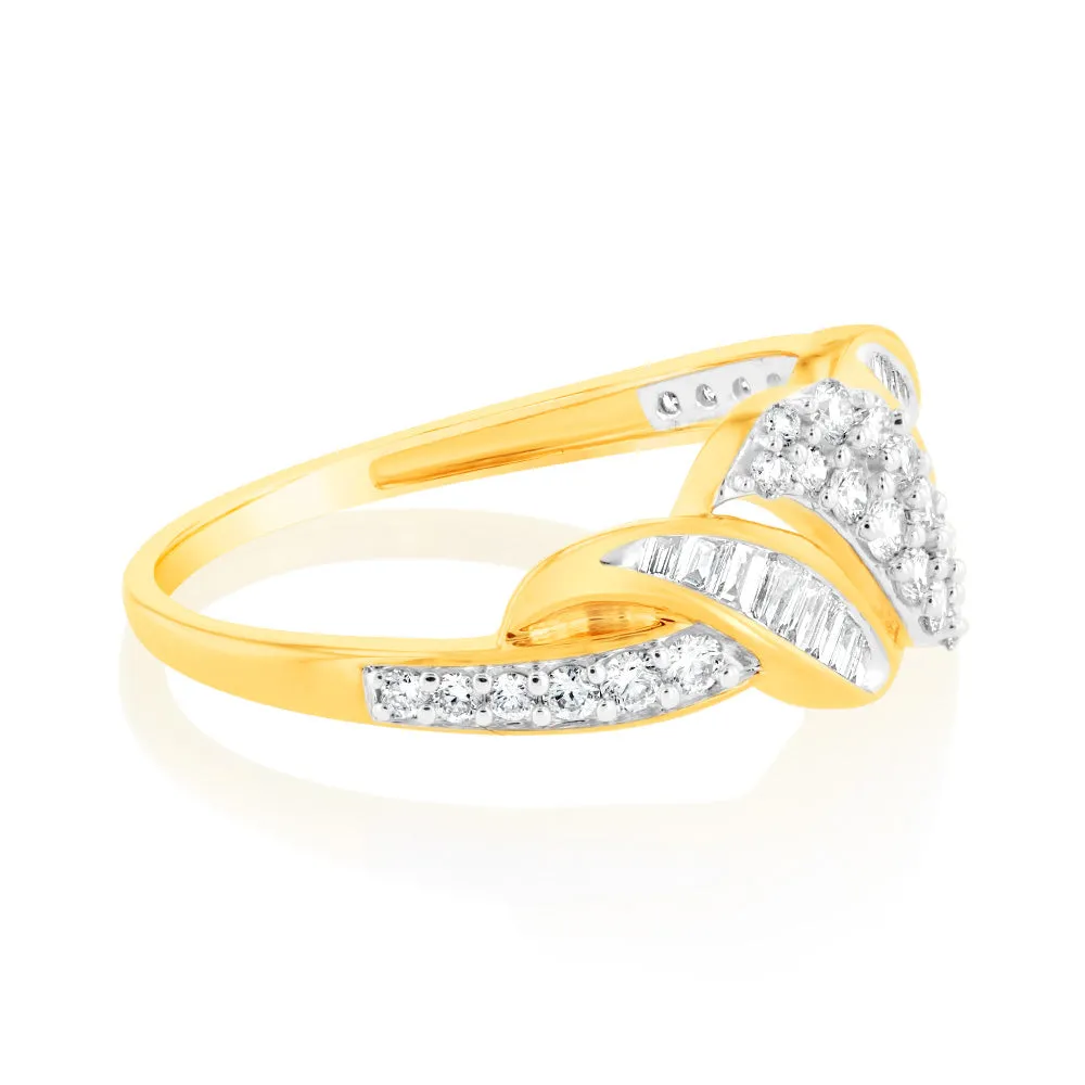 Luminesce Lab Grown 9ct Yellow Gold 1/2 Carat Diamond Channel Set Ring Shiels