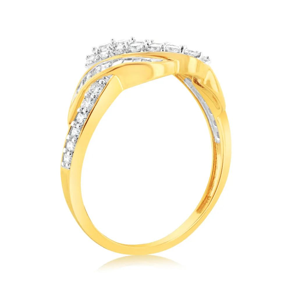 Luminesce Lab Grown 9ct Yellow Gold 1/2 Carat Diamond Channel Set Ring Shiels