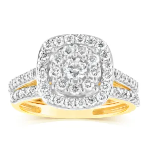 Luminesce Lab Grown 9ct Yellow Gold 1.2 Carat Diamond Cushion Shaped Solitaire Fancy Ring Shiels