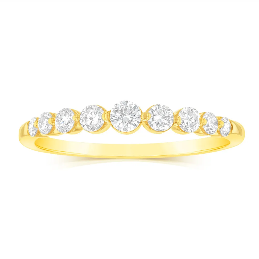 Luminesce Lab Grown 9ct Yellow Gold 1/2 Carat Diamond Eternity Ring Shiels