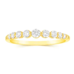 Luminesce Lab Grown 9ct Yellow Gold 1/2 Carat Diamond Eternity Ring Shiels