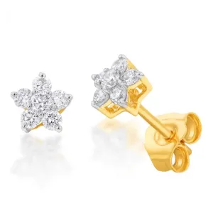 Luminesce Lab Grown 9ct Yellow Gold 1/4 Carat Diamond Earrings Shiels