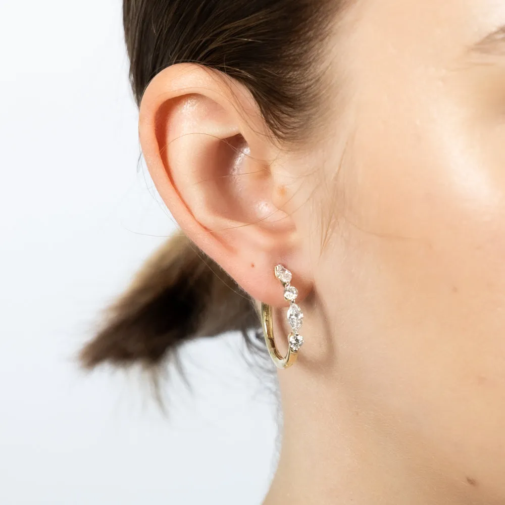 Luminesce Lab Grown 9ct Yellow Gold 1.5 Carat Diamond Hoop Earrings Shiels