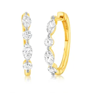 Luminesce Lab Grown 9ct Yellow Gold 1.5 Carat Diamond Hoop Earrings Shiels