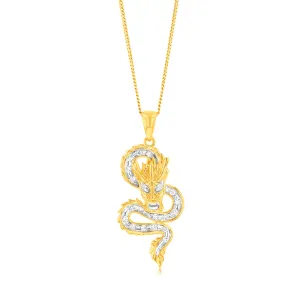 Luminesce Lab Grown 9ct Yellow Gold 1/5 Carat Dragon Diamond Pendant Shiels