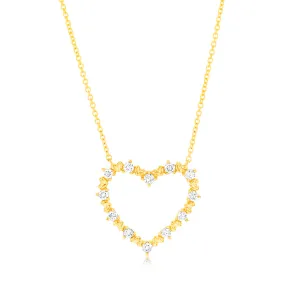 Luminesce Lab Grown 9ct Yellow Gold 1/6 Carat Diamond Heart Pendant on Chain Shiels
