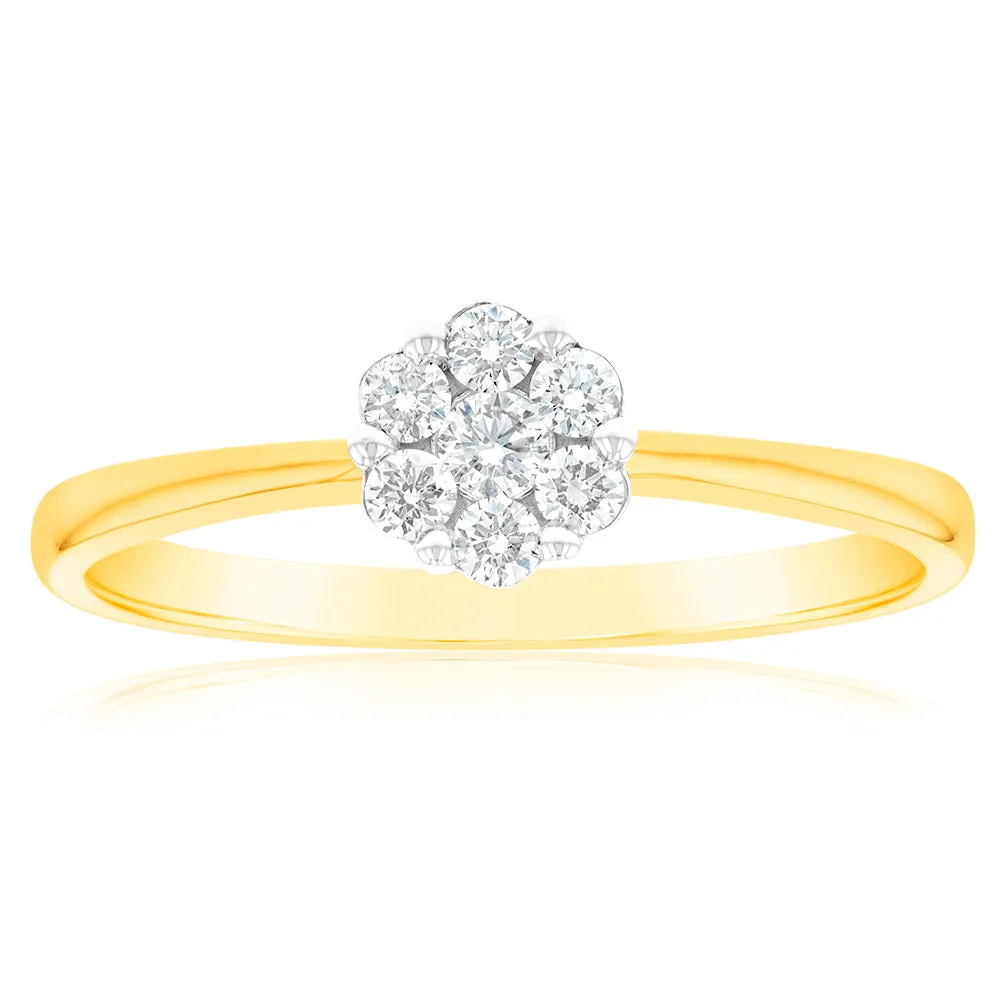 Luminesce Lab Grown 9ct Yellow Gold 1/6 Carat Diamond Solitaire Fancy Ring Shiels