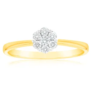 Luminesce Lab Grown 9ct Yellow Gold 1/6 Carat Diamond Solitaire Fancy Ring Shiels