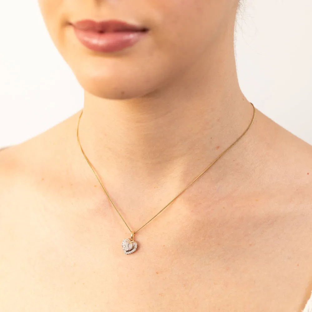 Luminesce Lab Grown 9ct Yellow Gold 16 Diamonds Heart Pendant Shiels