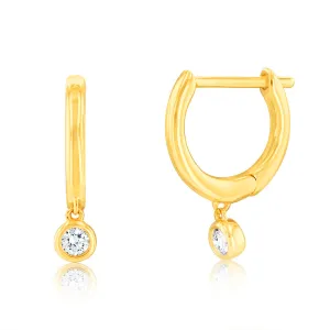 Luminesce Lab Grown 9ct Yellow Gold Drop Earrings in 2 Diamonds Shiels