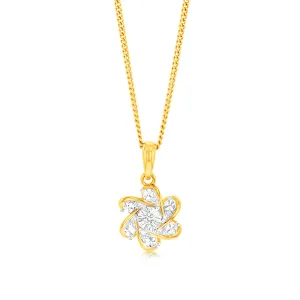 Luminesce Lab Grown 9ct Yellow Gold Flower Shaped with Single Small Diamond Shiels