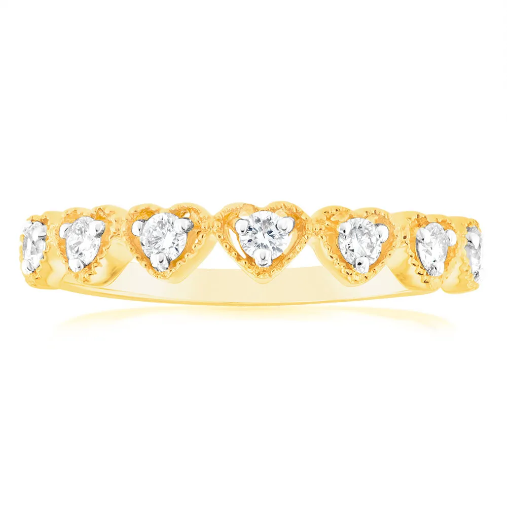 Luminesce Lab Grown 9ct Yellow Gold Heart Diamond Ring Shiels