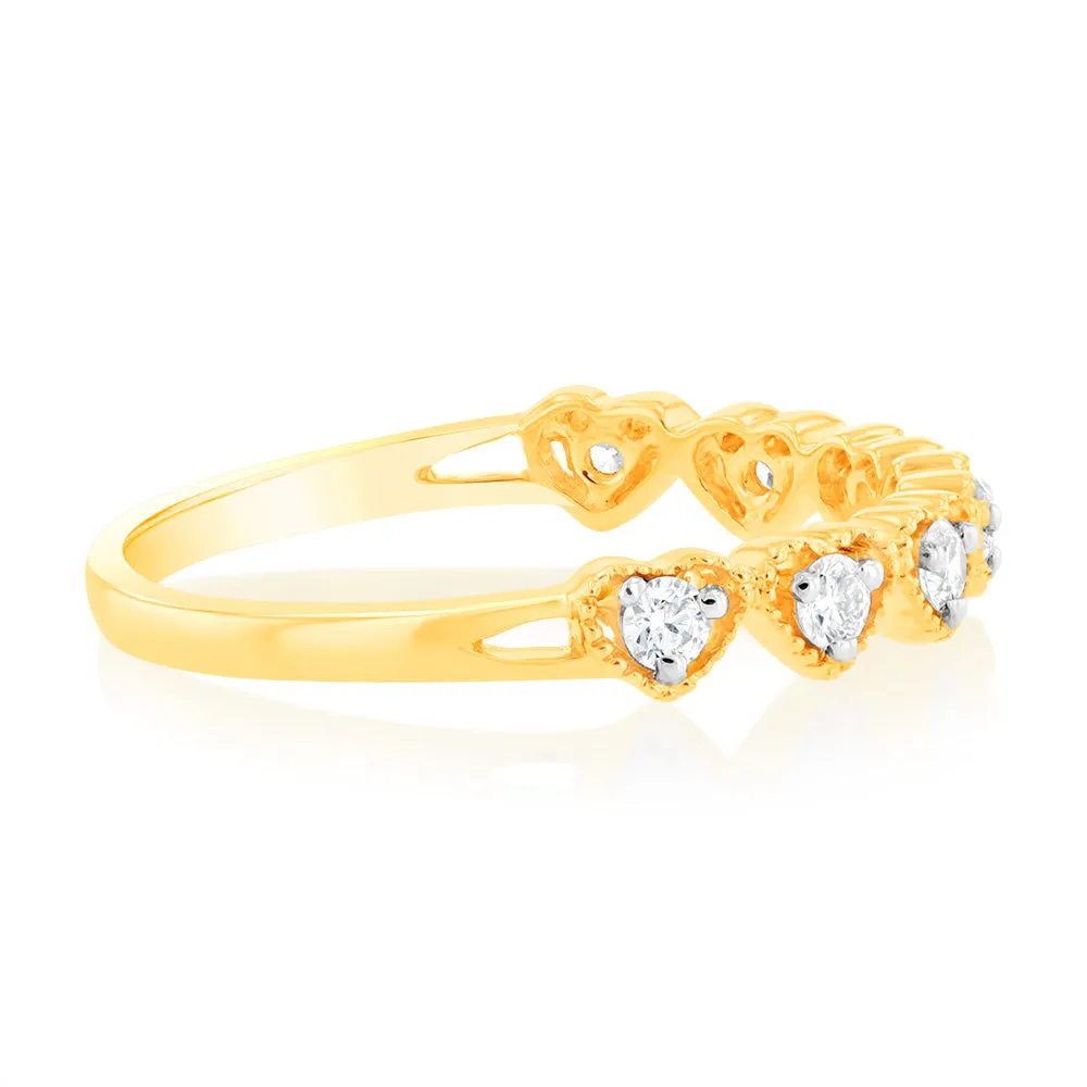 Luminesce Lab Grown 9ct Yellow Gold Heart Diamond Ring Shiels
