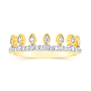 Luminesce Lab Grown 9ct Yellow Gold Ring in 26 Diamonds Shiels
