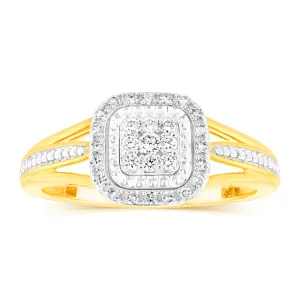 Luminesce Lab Grown 9ct Yellow Gold Ring in 35 diamonds Shiels