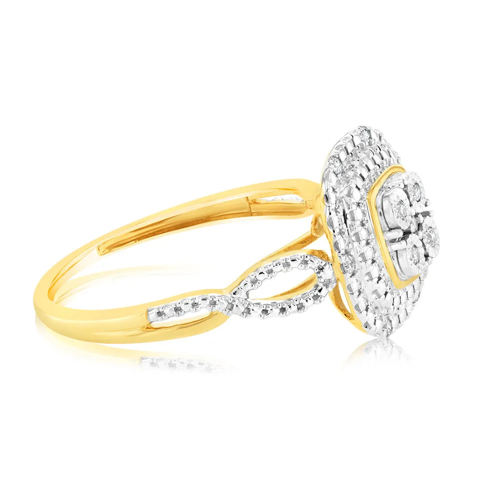 Luminesce Lab Grown 9ct Yellow Gold Ring with 11 Brilliant Cut Diamonds Shiels
