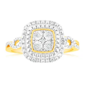 Luminesce Lab Grown 9ct Yellow Gold Ring with 11 Brilliant Cut Diamonds Shiels