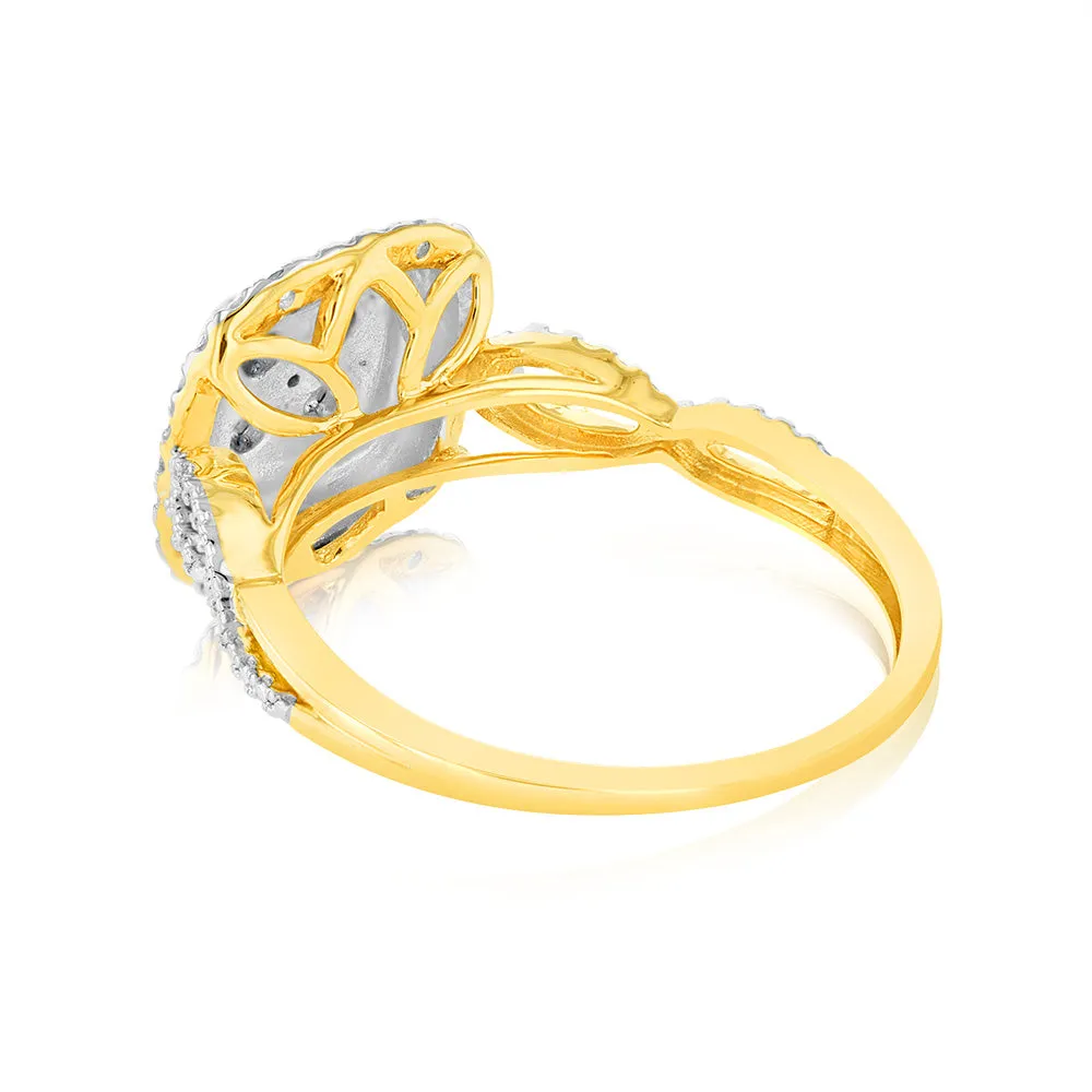 Luminesce Lab Grown 9ct Yellow Gold Ring with 11 Brilliant Cut Diamonds Shiels