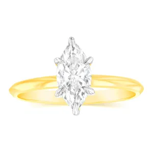 Luminesce Lab Grown Certified 1 Carat Marquise Diamond Engagement Ring in 18ct Yellow Gold Shiels
