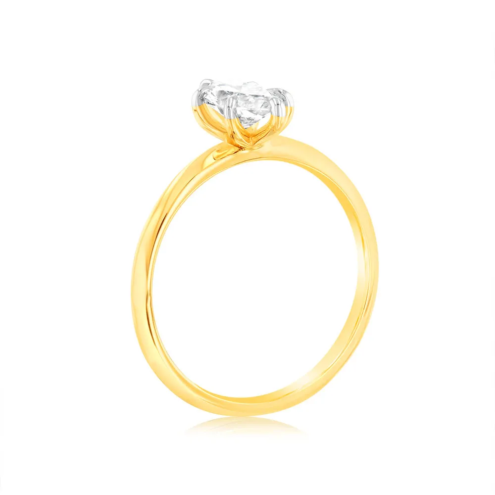 Luminesce Lab Grown Certified 1 Carat Marquise Diamond Engagement Ring in 18ct Yellow Gold Shiels