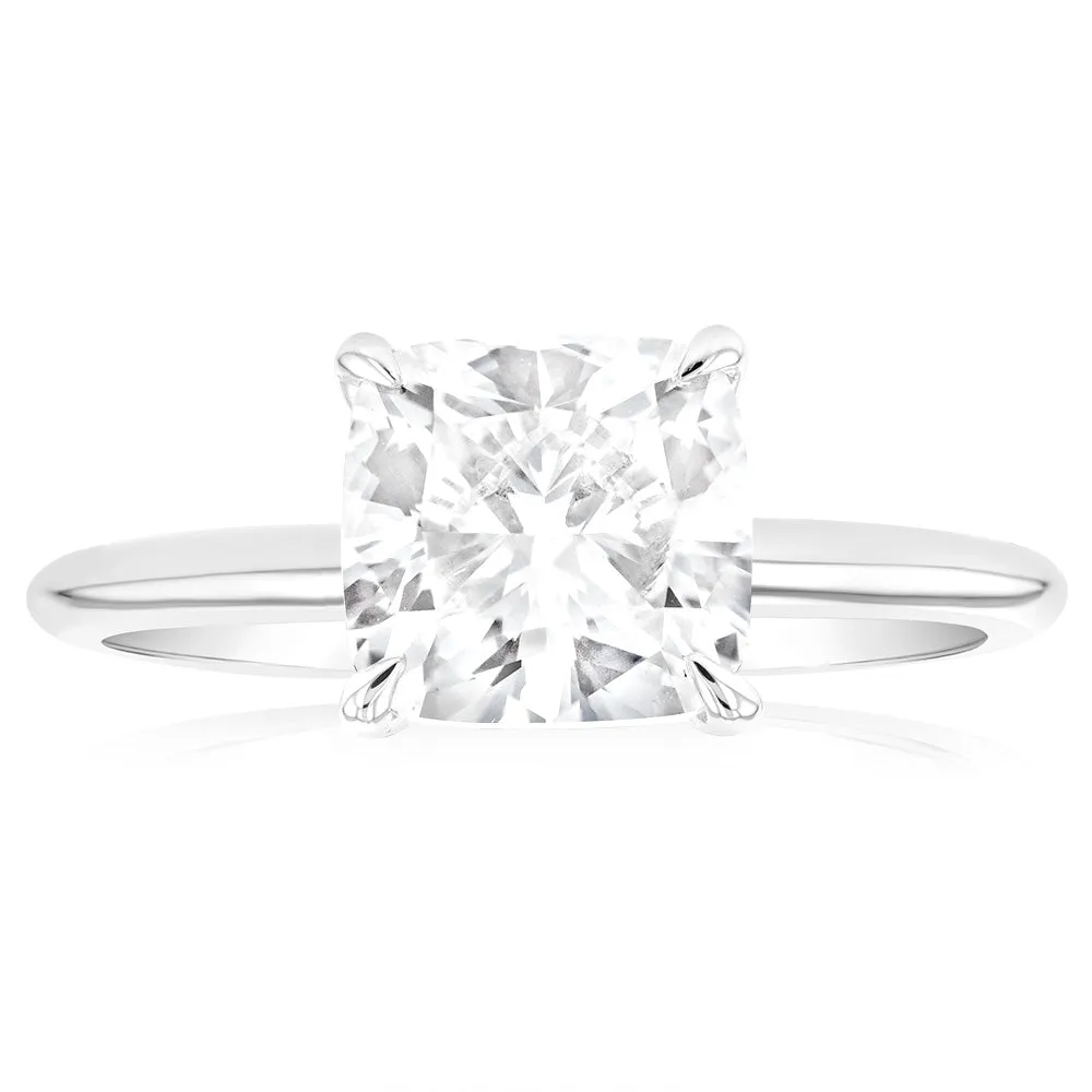 Luminesce Lab Grown Certified 2 Carat Diamond Cushion Cut Engagement Ring in 18ct White Gold Shiels