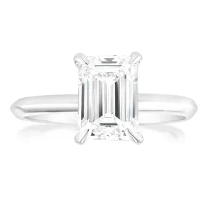 Luminesce Lab Grown Certified 2 Carat Diamond Emerald Cut Engagement Ring in 18ct White Gold Shiels