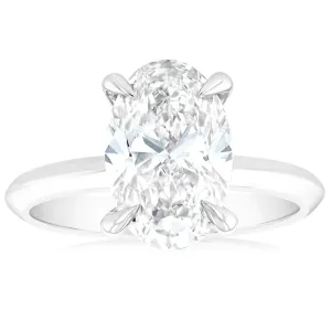 Luminesce Lab Grown Certified 3 Carat Diamond Oval Solitaire Engagement Ring in 18ct White Gold Shiels