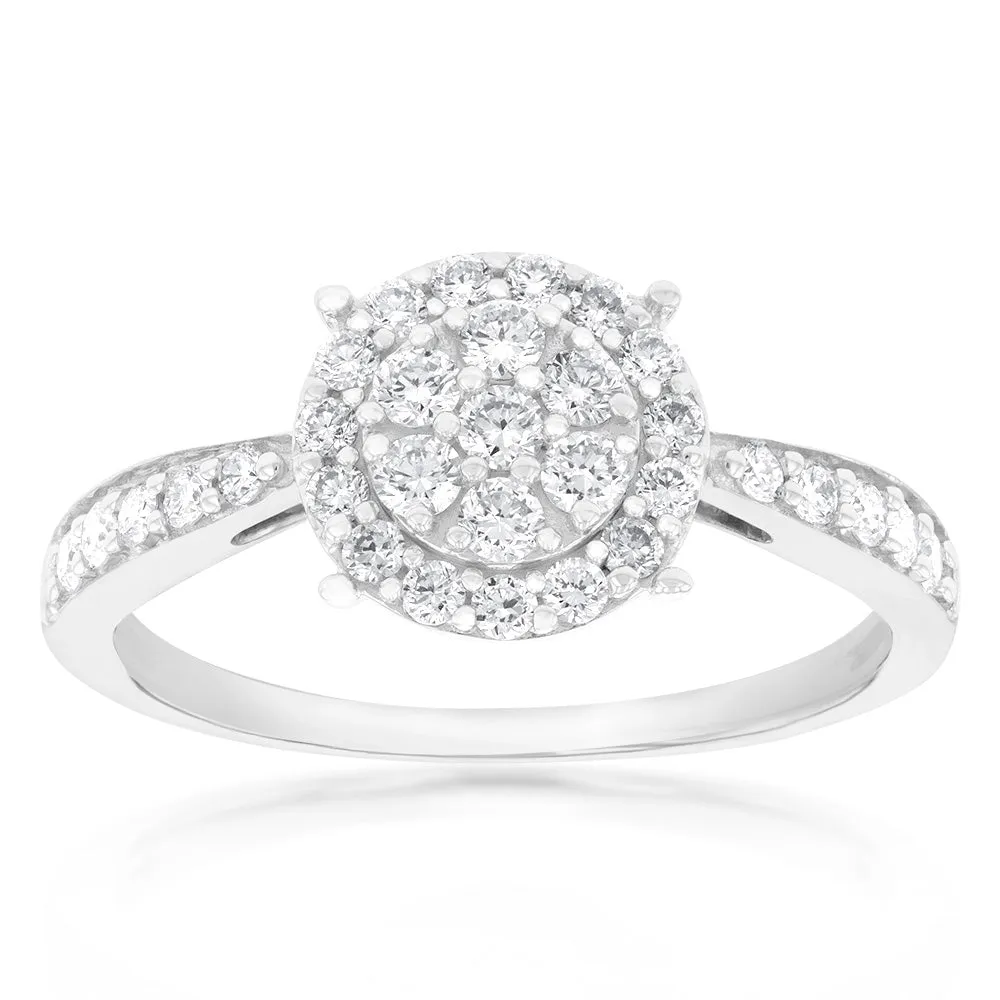 Luminesce Lab Grown Diamond 1/2 Carat Cluster Dress Ring in 9ct White Gold Shiels
