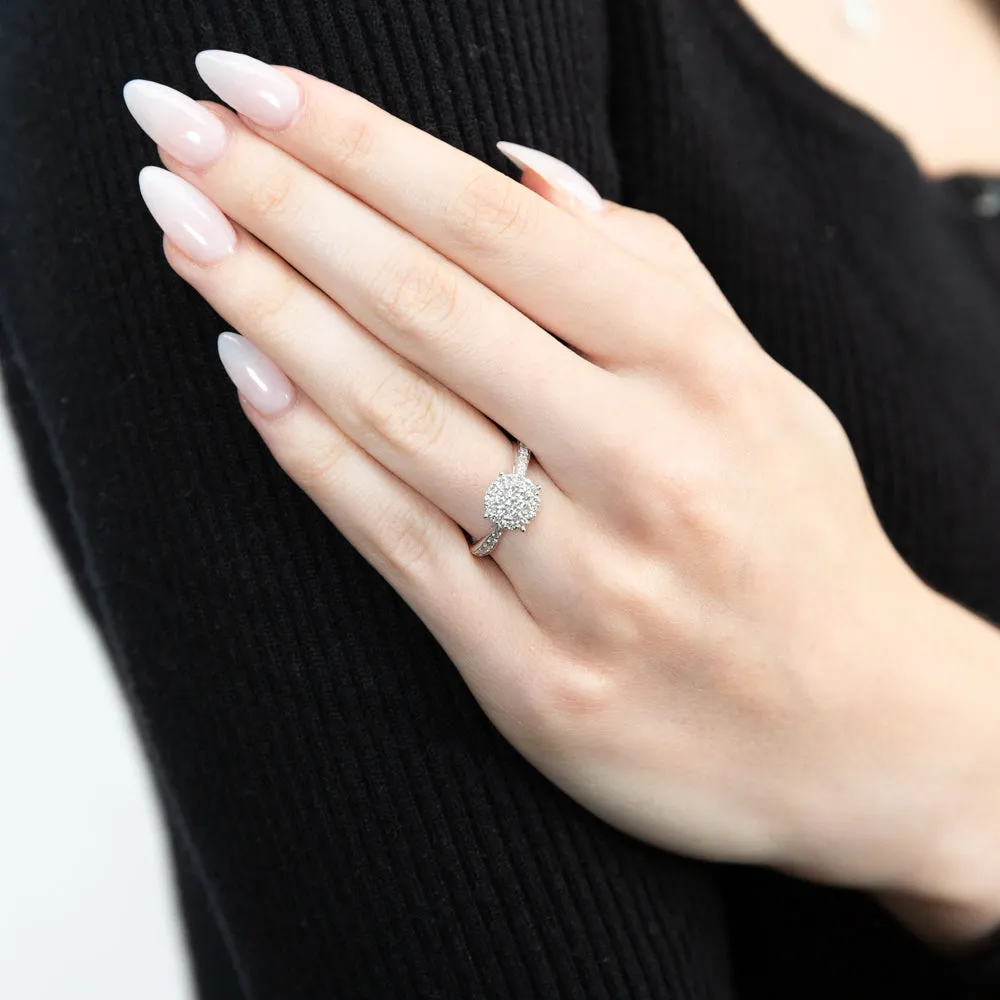 Luminesce Lab Grown Diamond 1/2 Carat Cluster Dress Ring in 9ct White Gold Shiels
