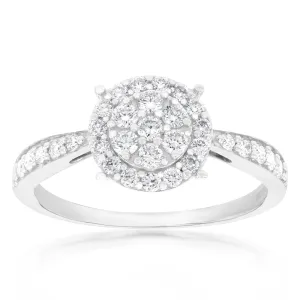 Luminesce Lab Grown Diamond 1/2 Carat Cluster Dress Ring in 9ct White Gold Shiels