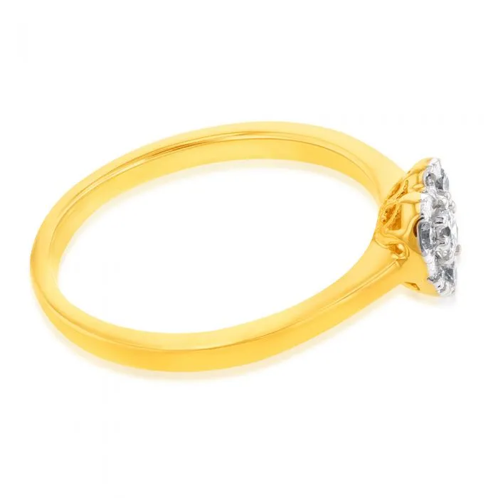 Luminesce Lab Grown Diamond 1/4 Carat Heart Dress Ring in 9ct Yellow Gold Shiels