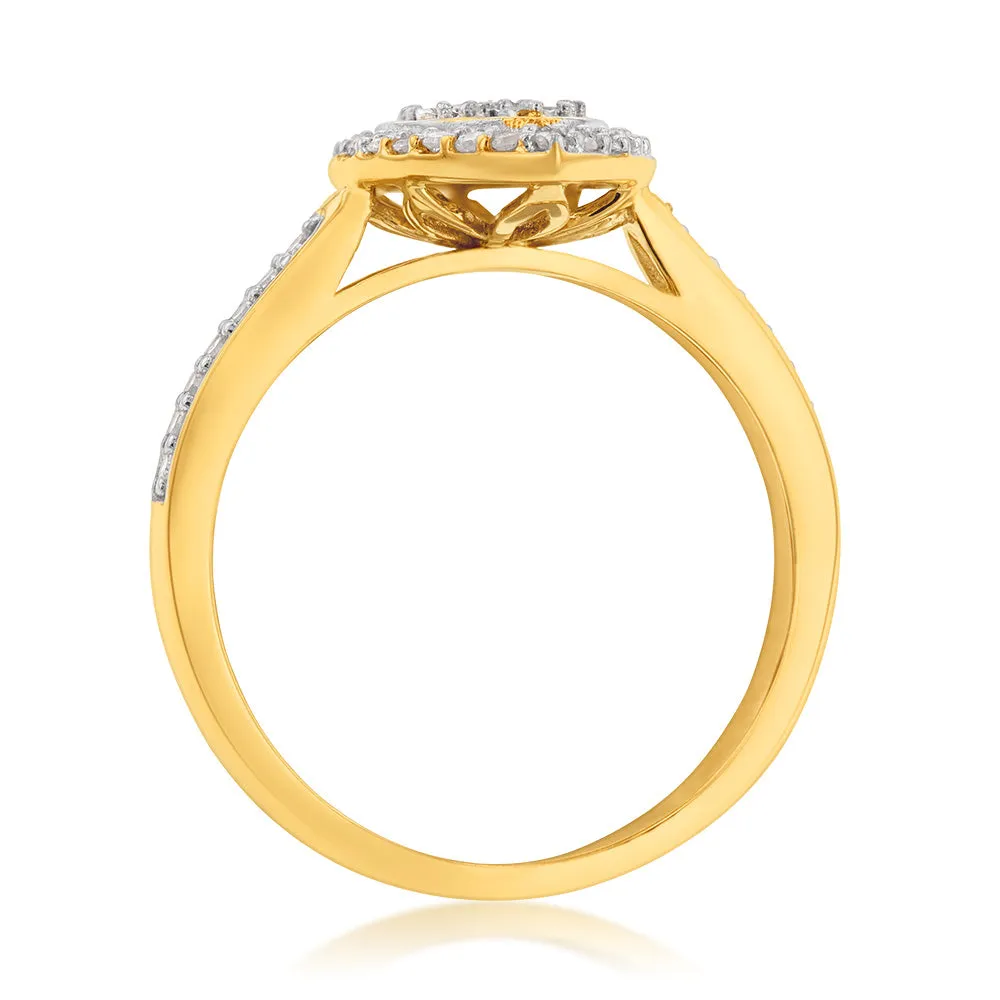Luminesce Lab Grown Diamond 1/5 Carat Pear Dress Ring in 9ct Yellow Gold Shiels