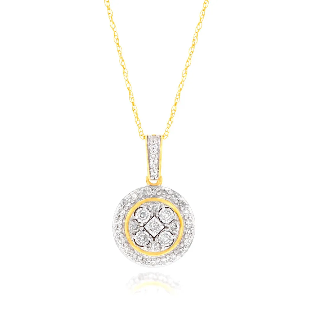 Luminesce Lab Grown Diamond 1/5 Carat Pendant with Chain in 9ct Yellow Gold Shiels