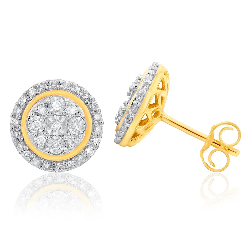 Luminesce Lab Grown Diamond 1/5 Carat Stud Earrings in 9ct Yellow Gold Shiels