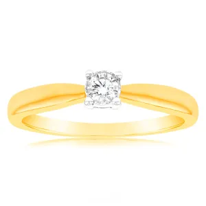 Luminesce Lab Grown Diamond 4 Claw Ring In 9ct Yellow Gold Shiels