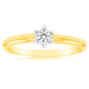 Luminesce Lab Grown Diamond 6 Claw Ring In 9ct Yellow Gold Shiels