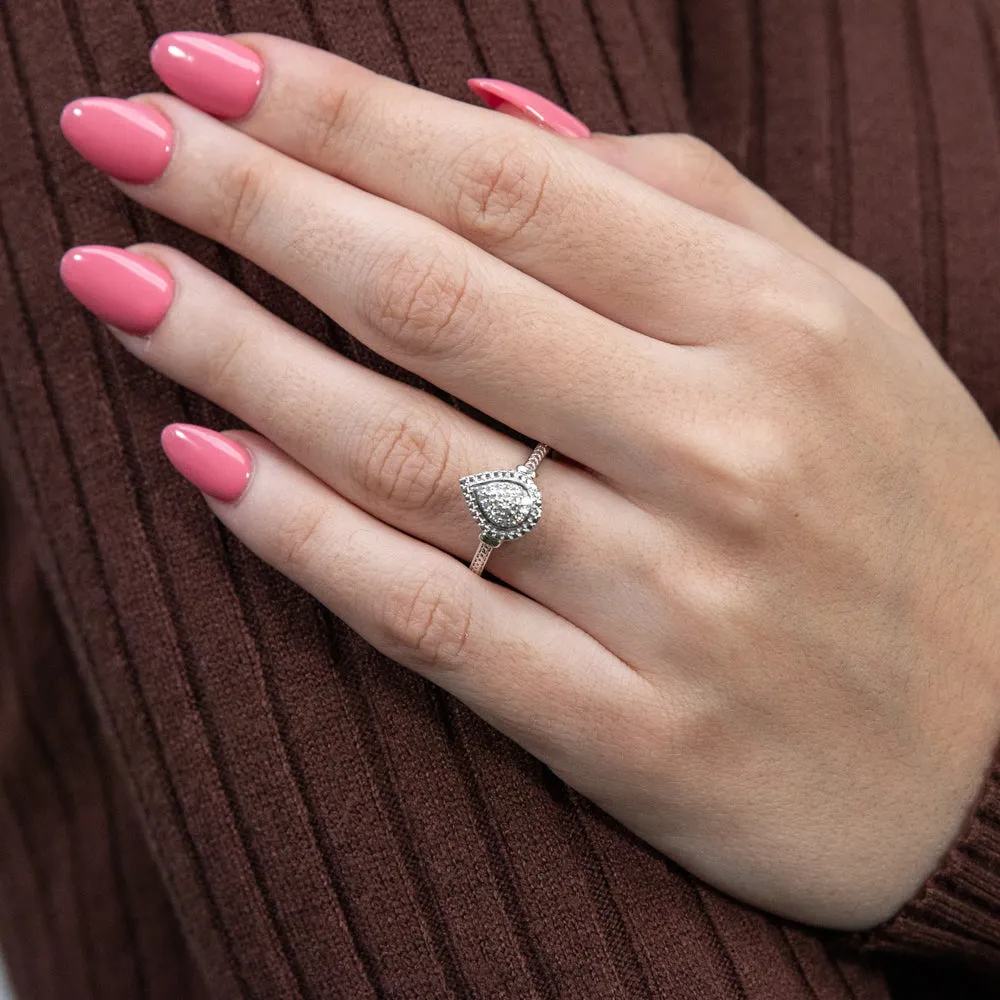 Luminesce Lab Grown Diamond Pear Dress Ring in Silver Shiels