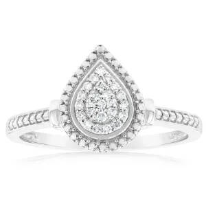Luminesce Lab Grown Diamond Pear Dress Ring in Silver Shiels