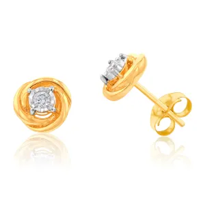 Luminesce Lab Grown Diamond Stud Earrings in 9ct Yellow Gold Shiels