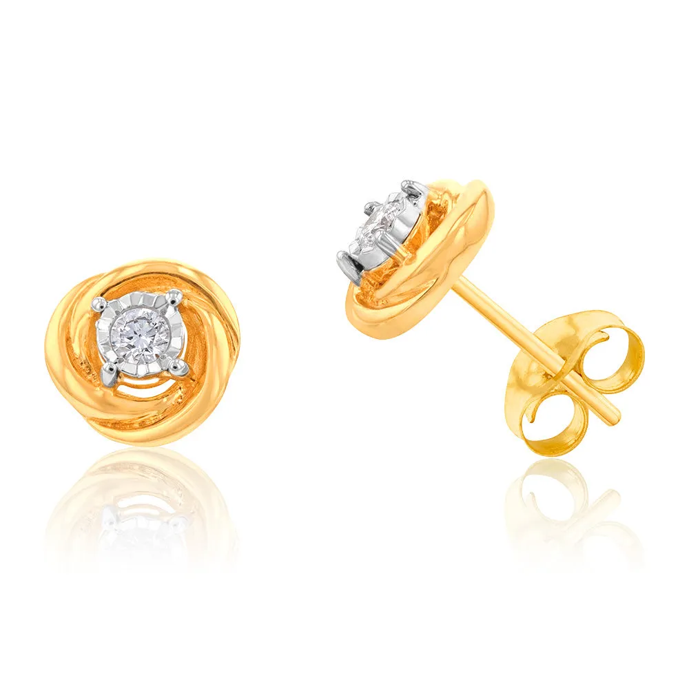 Luminesce Lab Grown Diamond Stud Earrings in 9ct Yellow Gold Shiels